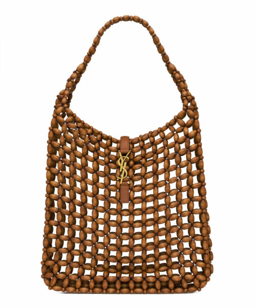 Saint Laurent Le 5 A 7 Large In Wood Beads 823807 Coffee